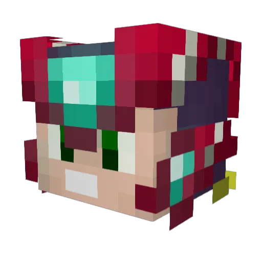 Manquitouwu Minecraft avatar head, 3D render