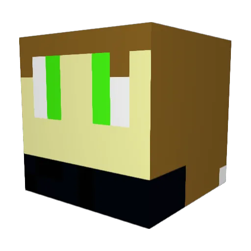 Mansix123 Minecraft avatar head, 3D render
