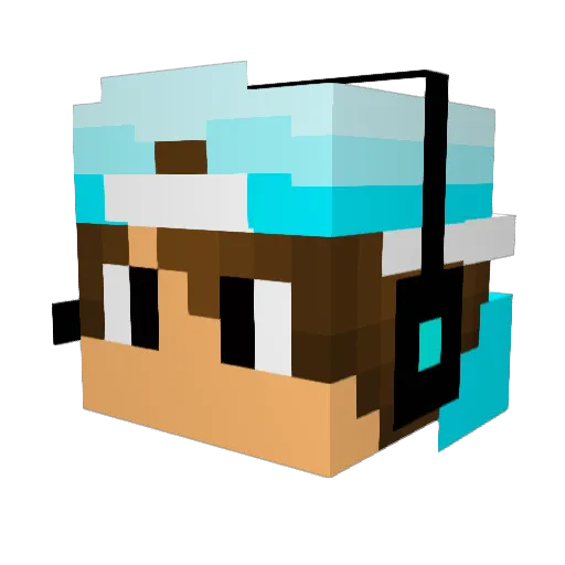 Manson123 Minecraft avatar head, 3D render