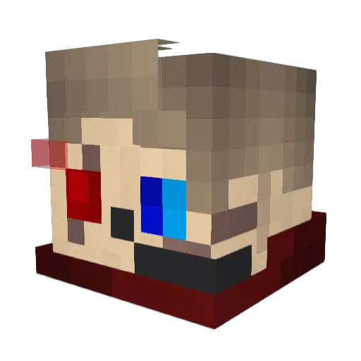 MansonDeLacy Minecraft avatar head, 3D render