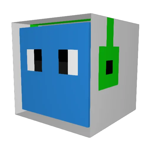 Manstr Minecraft avatar head, 3D render