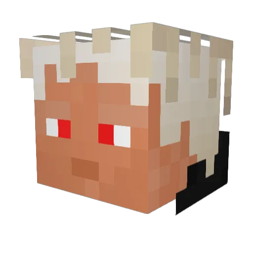 Mantegadino Minecraft avatar head, 3D render