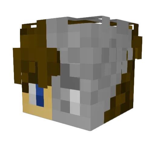 Manteof Minecraft avatar head, 3D render