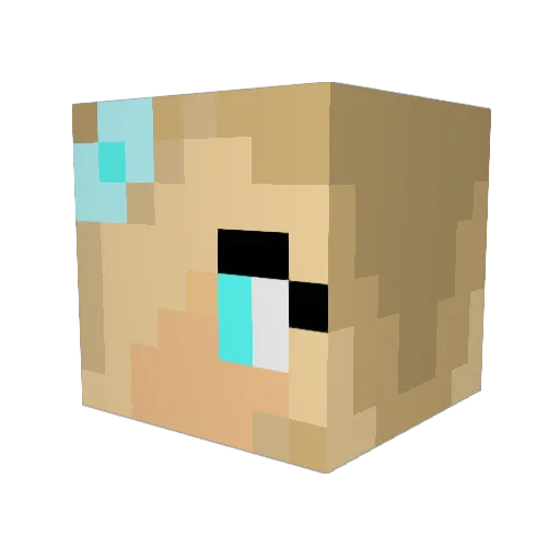 ManthaSue Minecraft avatar head, 3D render