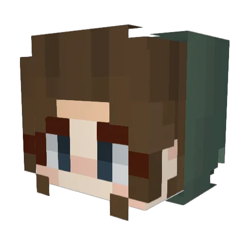 Mantsuma Minecraft avatar head, 3D render