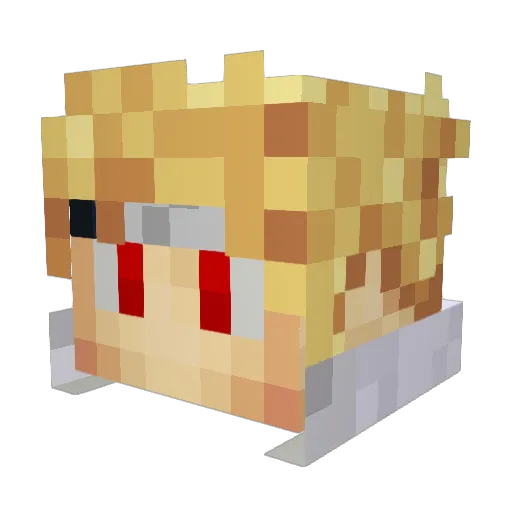 ManuGTV Minecraft avatar head, 3D render