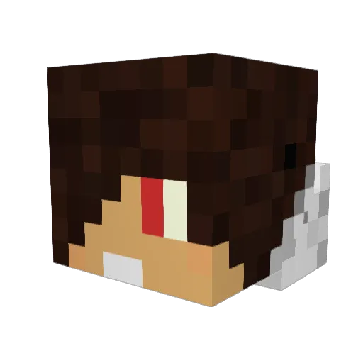 ManuOk Minecraft avatar head, 3D render