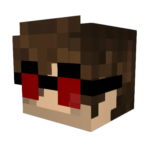 ManuPoxyran Minecraft avatar head, 3D render