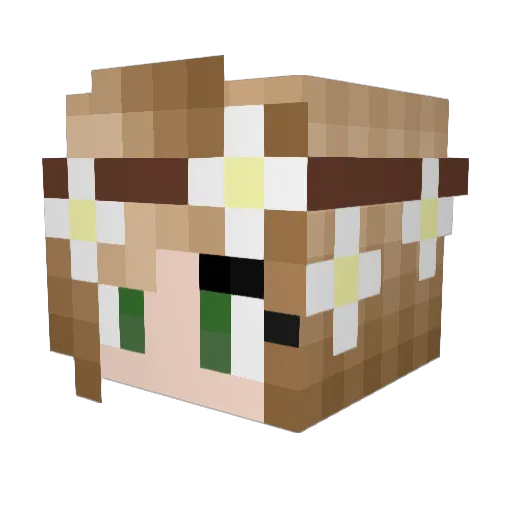 Manufanny Minecraft avatar head, 3D render