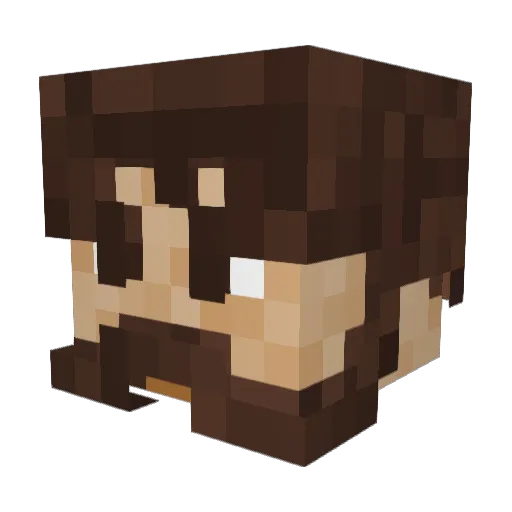 Manui Minecraft avatar head, 3D render