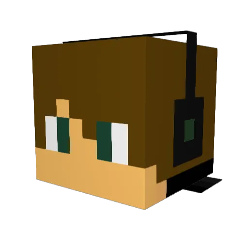 ManulGer Minecraft avatar head, 3D render