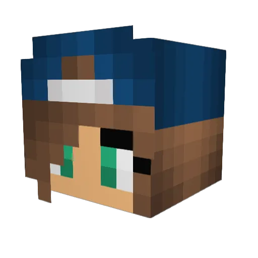 Manulovisk Minecraft avatar head, 3D render