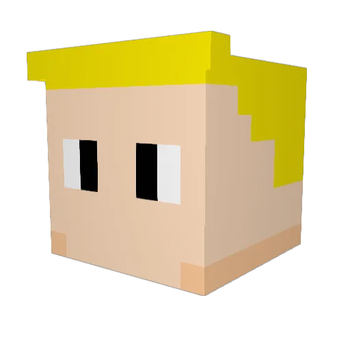 Manykeys Minecraft avatar head, 3D render