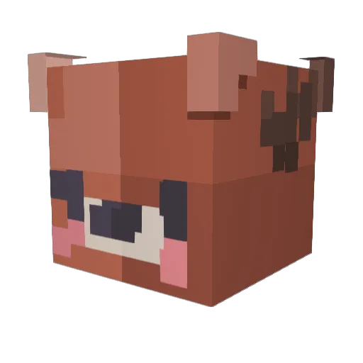 Manymoths Minecraft avatar head, 3D render