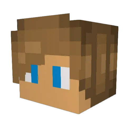 Manyskins Minecraft avatar head, 3D render