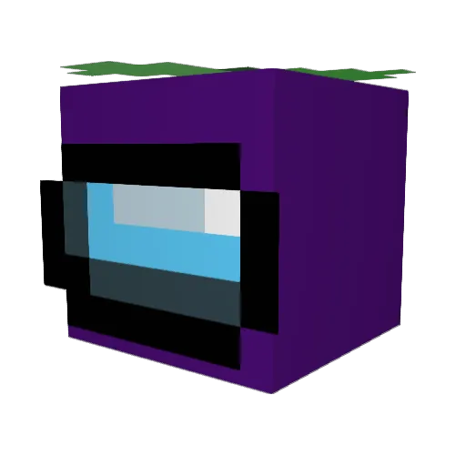 ManzanaMorada Minecraft avatar head, 3D render