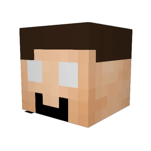 Manzomon Minecraft avatar head, 3D render