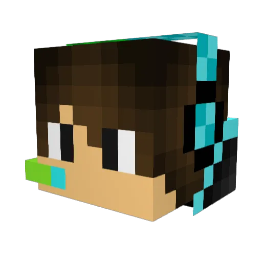 MaoLP Minecraft avatar head, 3D render