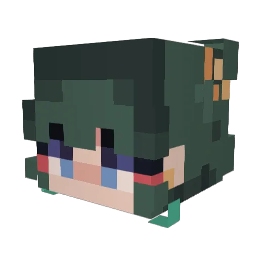 MaoMao16 Minecraft avatar head, 3D render