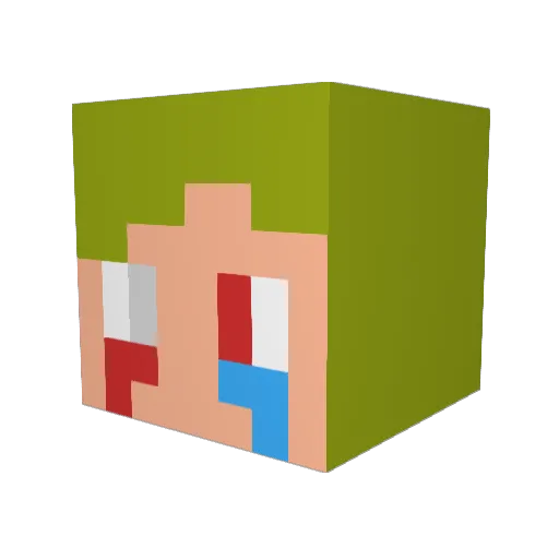 MaoShimizu Minecraft avatar head, 3D render