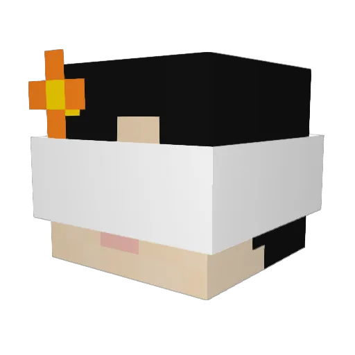 Maochina Minecraft avatar head, 3D render