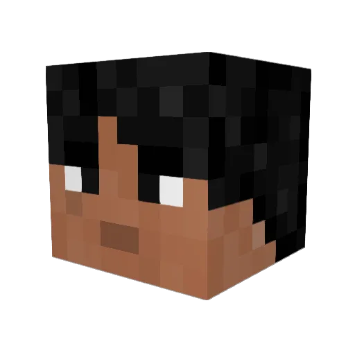Maoists Minecraft avatar head, 3D render