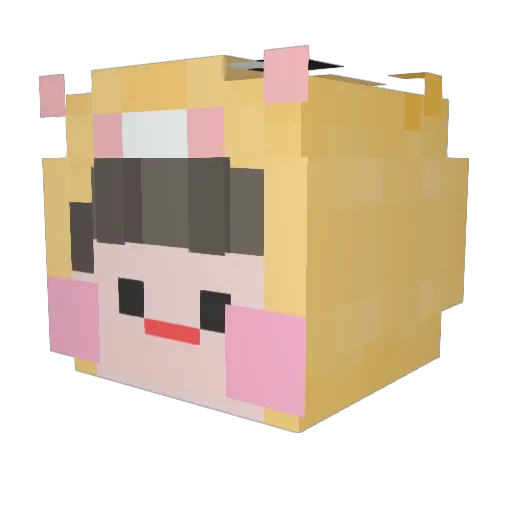 Maoooooo_ Minecraft avatar head, 3D render