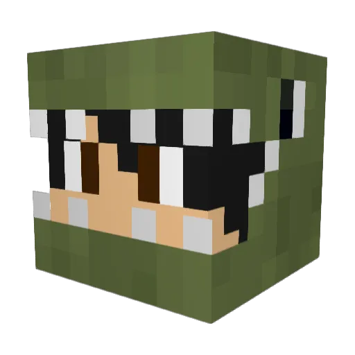 Maosaurio Minecraft avatar head, 3D render