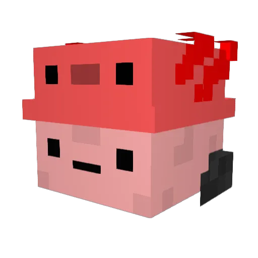 Maotoudou Minecraft avatar head, 3D render