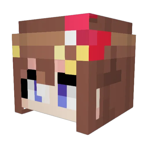MaouKouichi Minecraft avatar head, 3D render