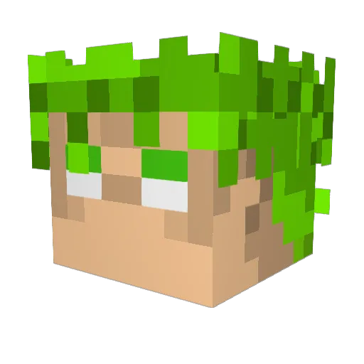 Maouchii Minecraft avatar head, 3D render