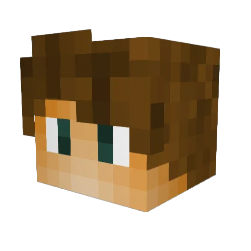Maourus Minecraft avatar head, 3D render