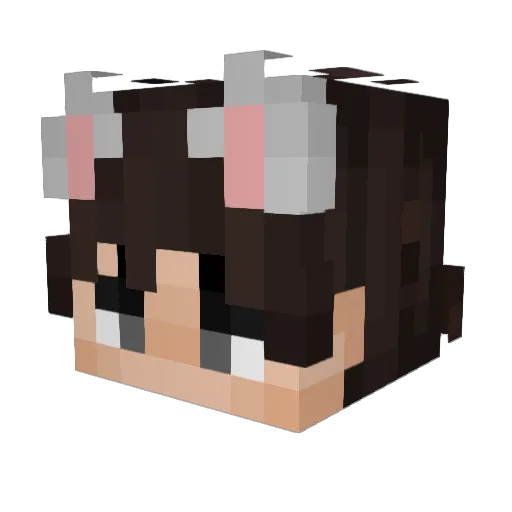 MaowRai Minecraft avatar head, 3D render