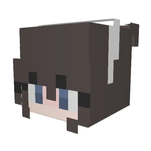 Maowmaevs Minecraft avatar head, 3D render