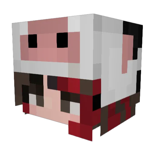 Mapachitaaa Minecraft avatar head, 3D render