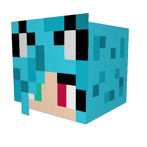 MapleNya Minecraft avatar head, 3D render