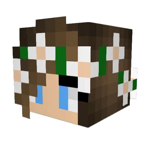 MapleRose7 Minecraft avatar head, 3D render