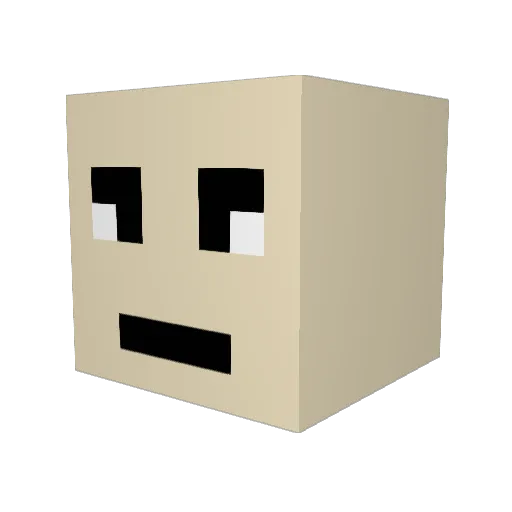 Mapleto Minecraft avatar head, 3D render