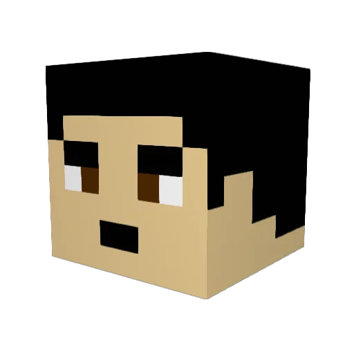 MapouLian Minecraft avatar head, 3D render