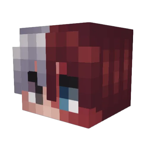 Maquue Minecraft avatar head, 3D render
