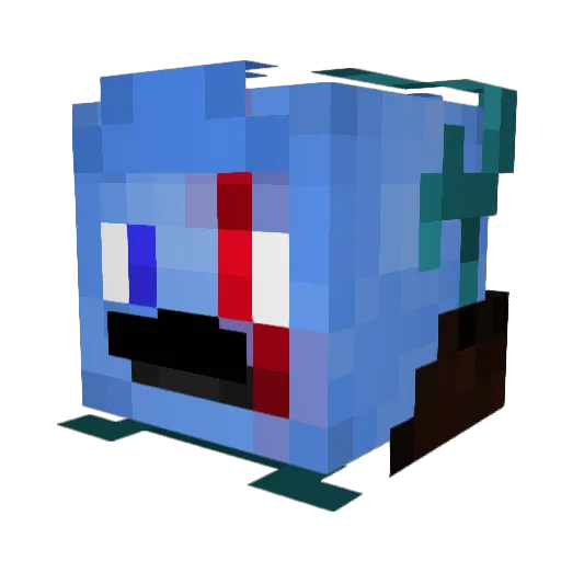 MarFly Minecraft avatar head, 3D render