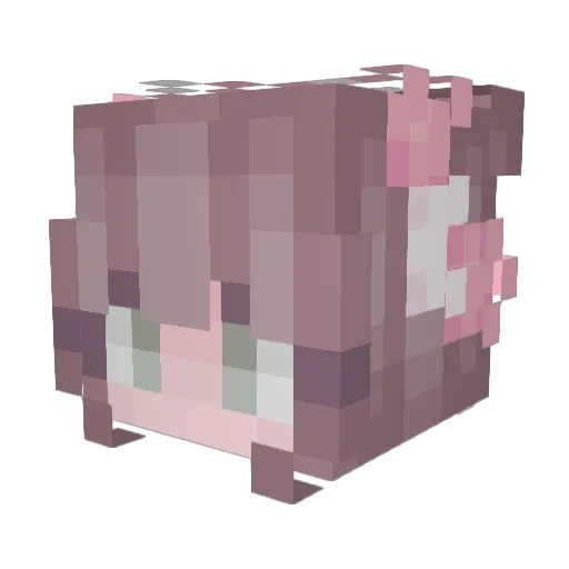 MaraPink18 Minecraft avatar head, 3D render