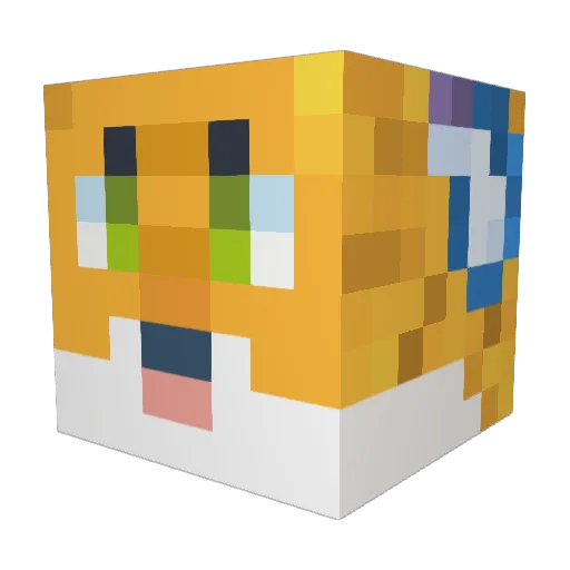 Maracaso Minecraft avatar head, 3D render