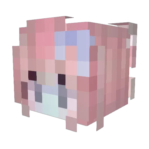 MarbleTea_ Minecraft avatar head, 3D render
