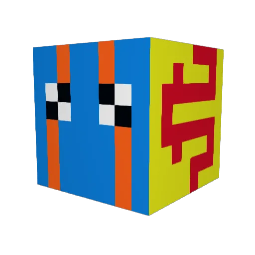 MarbledFox Minecraft avatar head, 3D render