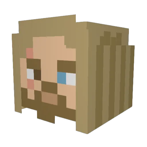 Marbrix Minecraft avatar head, 3D render