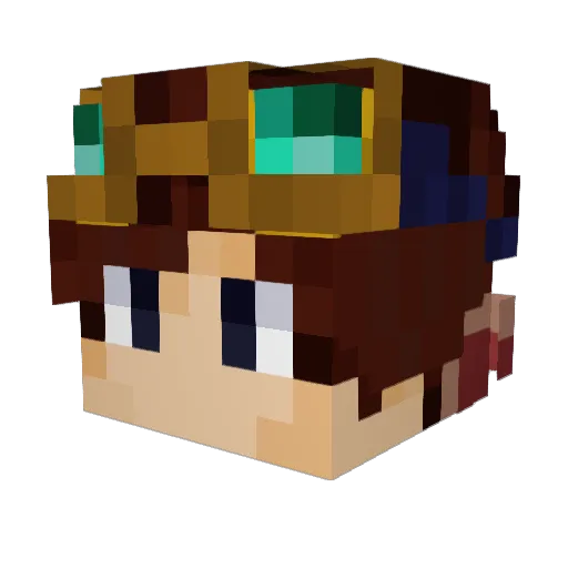 MarcDonati Minecraft avatar head, 3D render