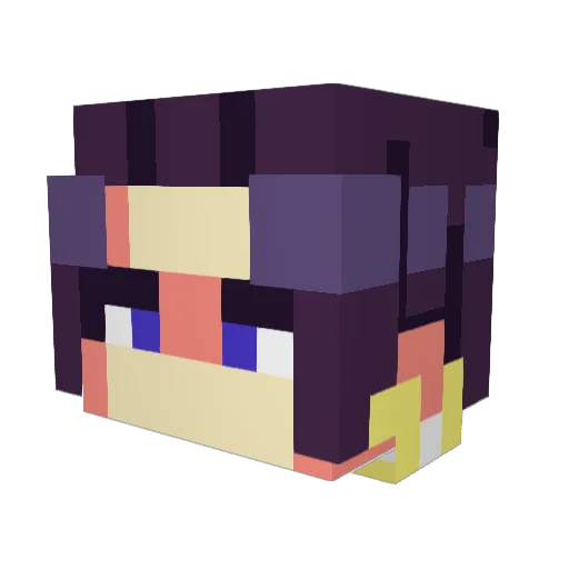 MarcelaPlays Minecraft avatar head, 3D render