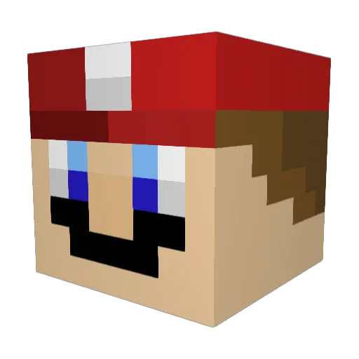 MarcelhatAirpods Minecraft avatar head, 3D render