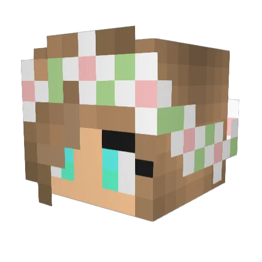 Marcelinka123 Minecraft avatar head, 3D render